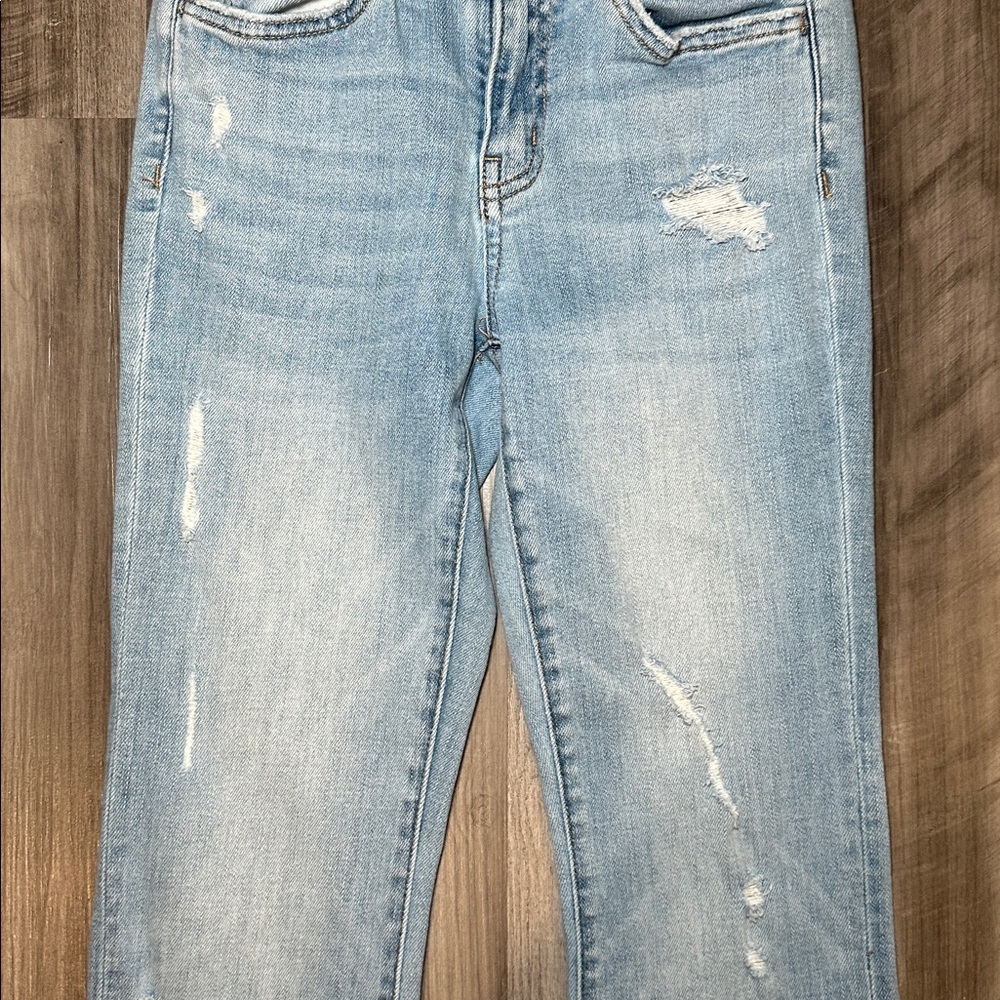 Flying Monkey Mid Rise Crop Kick Flare with Side Slit Jeans - 25 - Picture 5 of 7